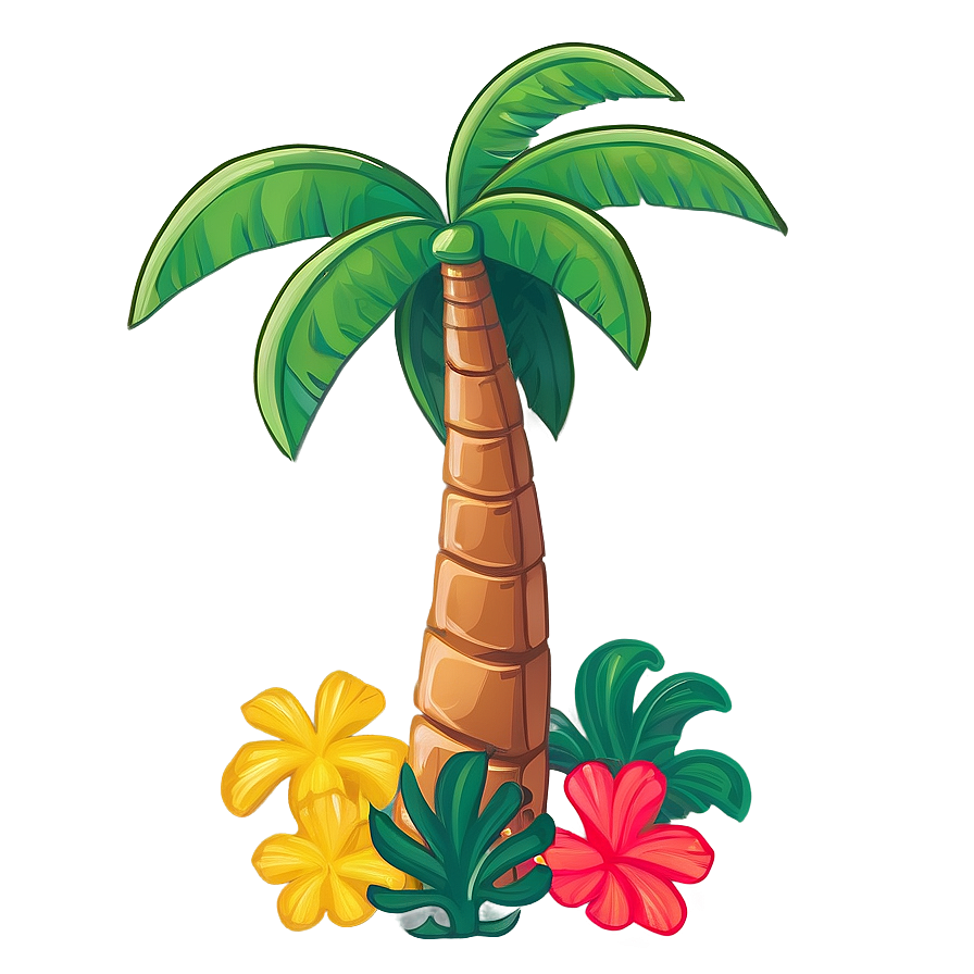 Smiling Cartoon Palm Tree Png Ajk98 PNG image