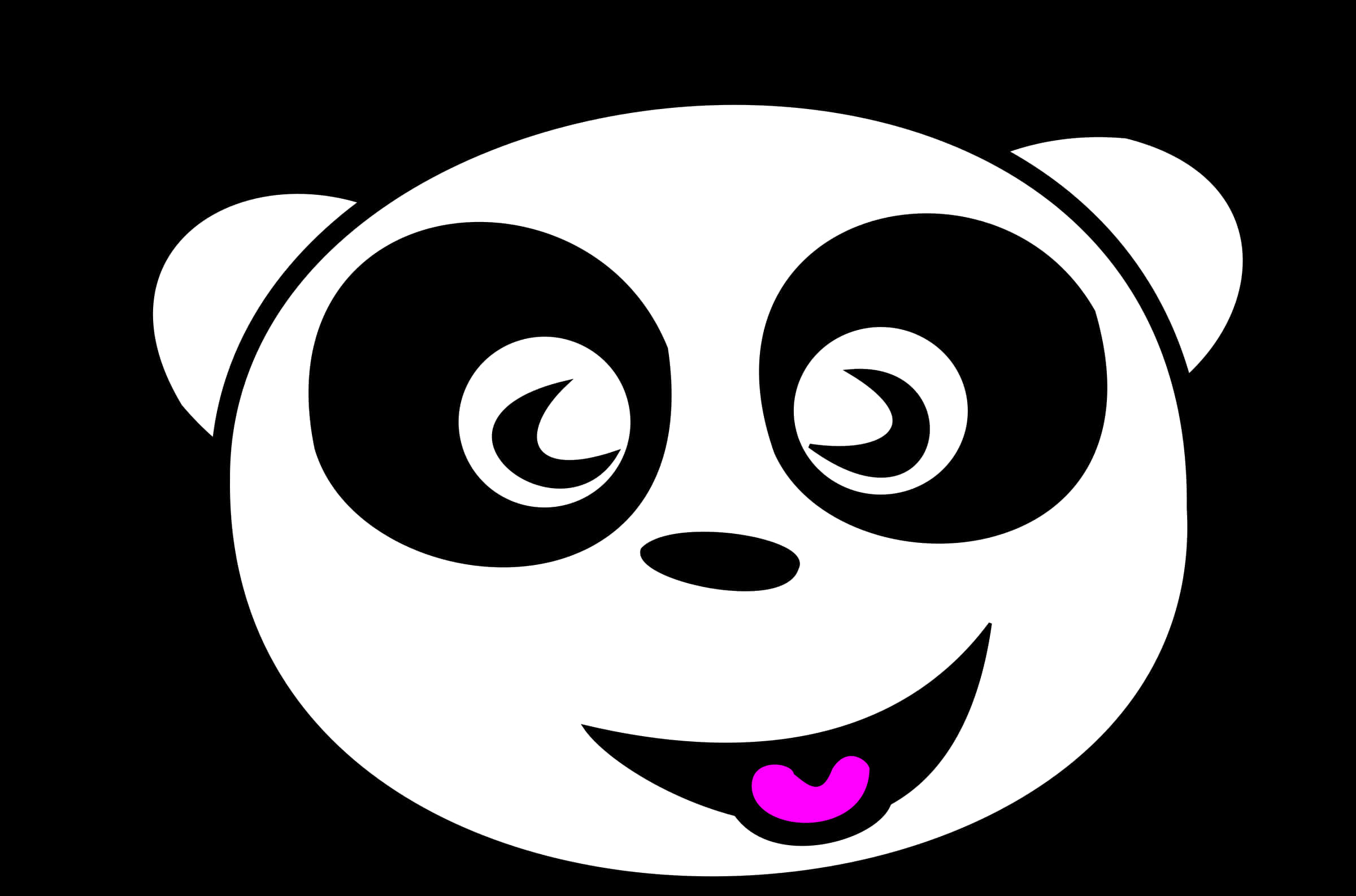 Smiling Cartoon Panda Face PNG image