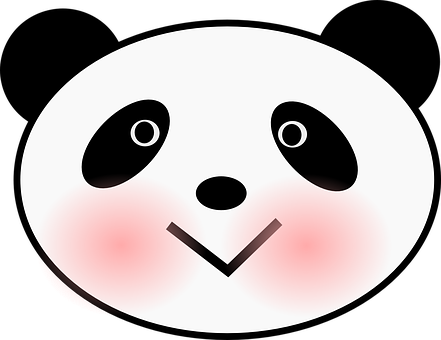 Smiling Cartoon Panda Face PNG image