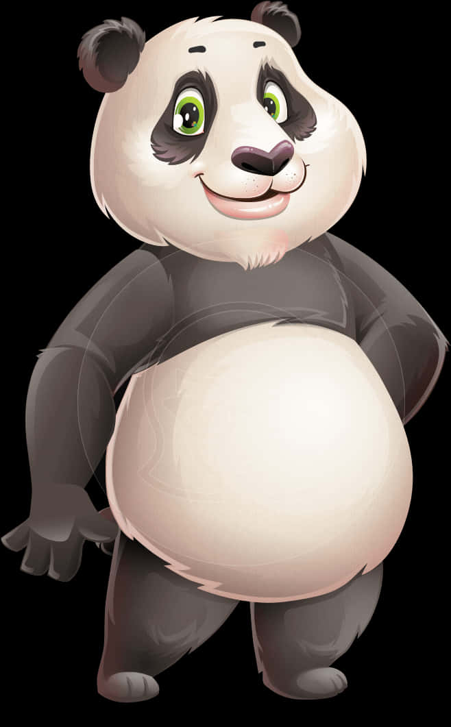 Smiling Cartoon Panda Illustration PNG image