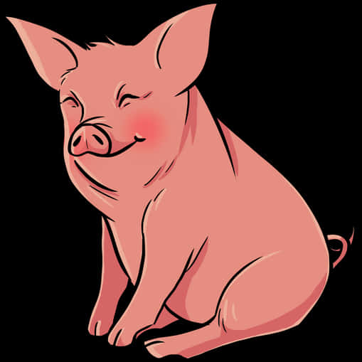 Smiling Cartoon Pig PNG image