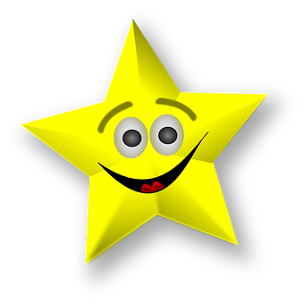 Smiling Cartoon Star Graphic PNG image