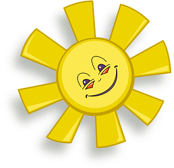 Smiling Cartoon Sun PNG image