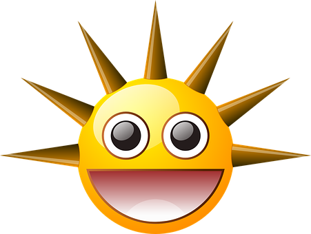 Smiling Cartoon Sun PNG image