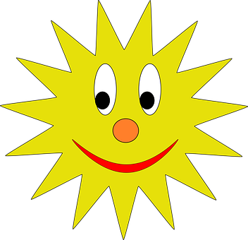 Smiling Cartoon Sun PNG image