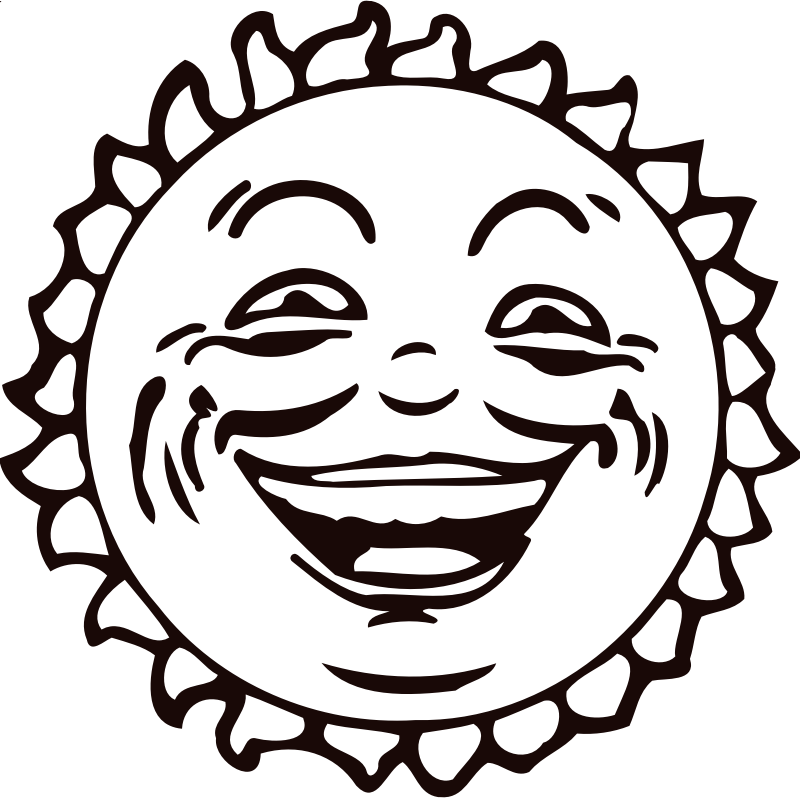 Smiling Cartoon Sun Graphic PNG image