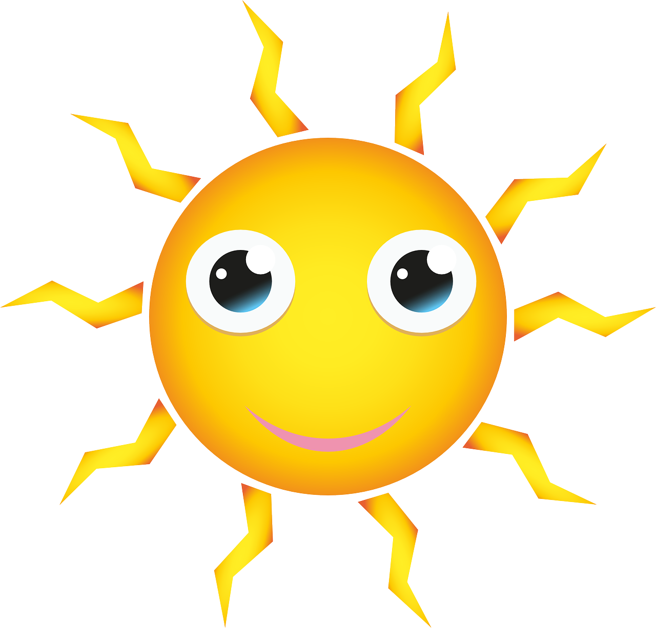 Smiling Cartoon Sun Graphic PNG image