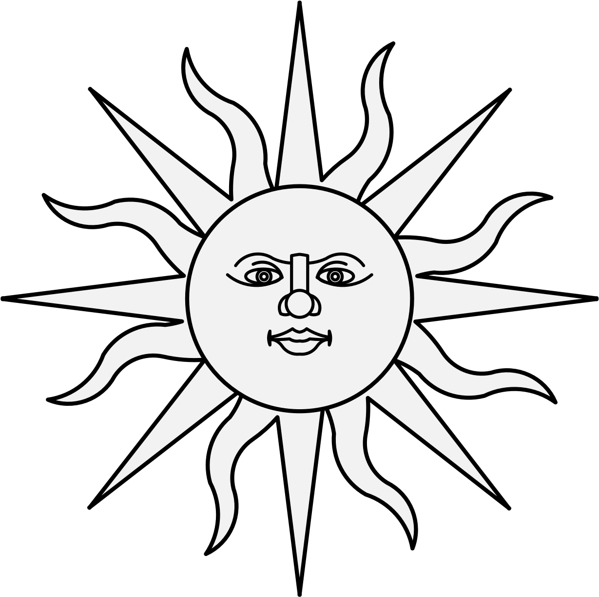 Smiling Cartoon Sun Graphic PNG image