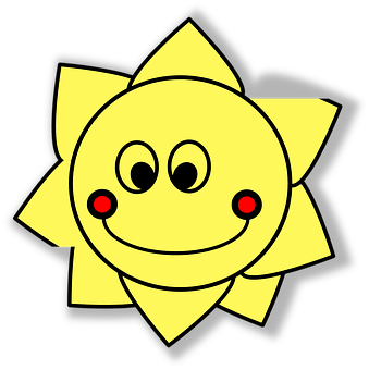 Smiling Cartoon Sun Graphic PNG image
