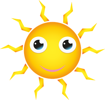 Smiling Cartoon Sun PNG image