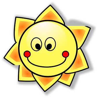 Smiling Cartoon Sun PNG image