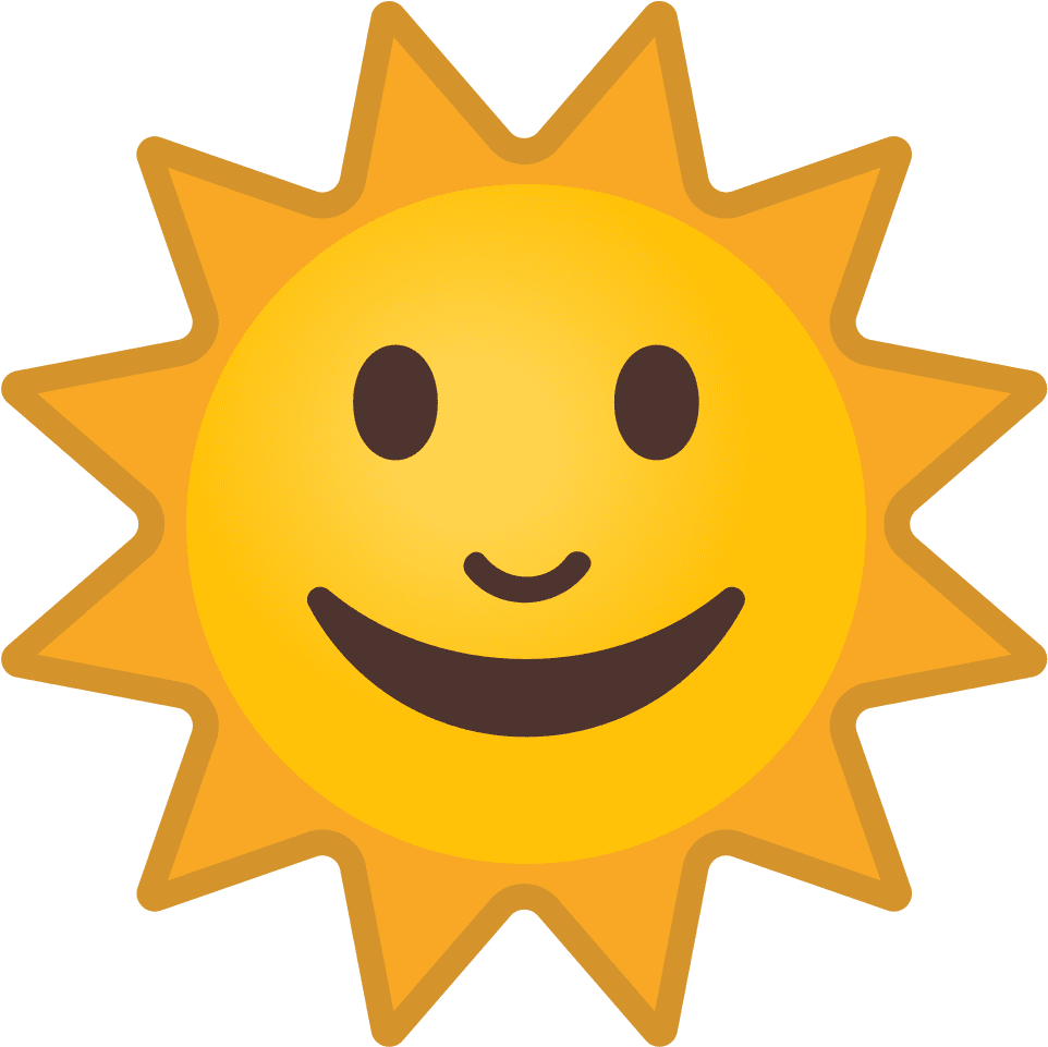 Smiling Cartoon Sun PNG image