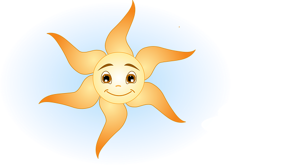 Smiling Cartoon Sunand Cloud PNG image