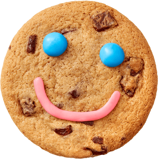 Smiling Chocolate Chip Cookie PNG image