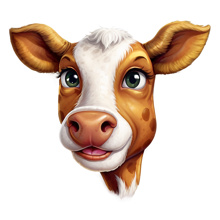 Smiling Cow Face Png Quc PNG image