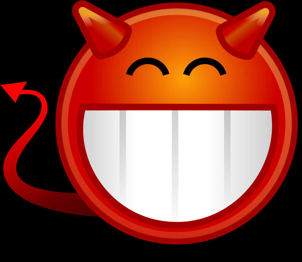 Smiling Devil Emoji Graphic PNG image