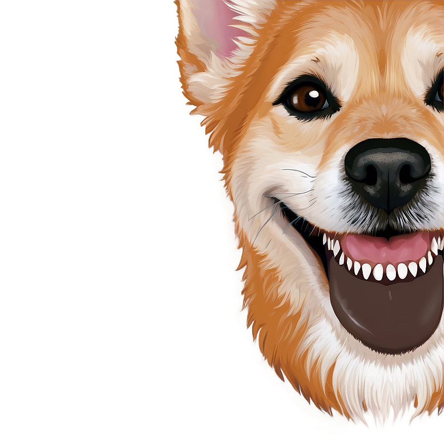 Smiling Dog Face Clipart Png 06212024 PNG image