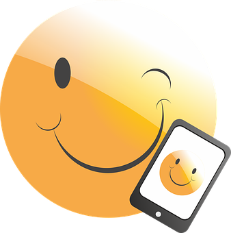 Smiling Emoji Mobile Graphic PNG image