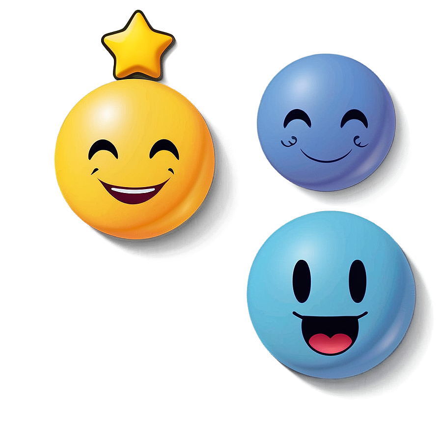 Smiling Emoji With Stars Png Bal PNG image