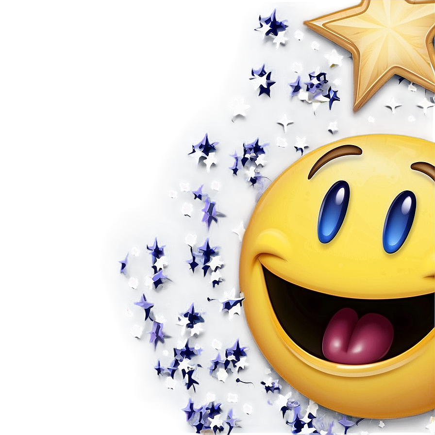 Smiling Emoji With Stars Png Flj PNG image