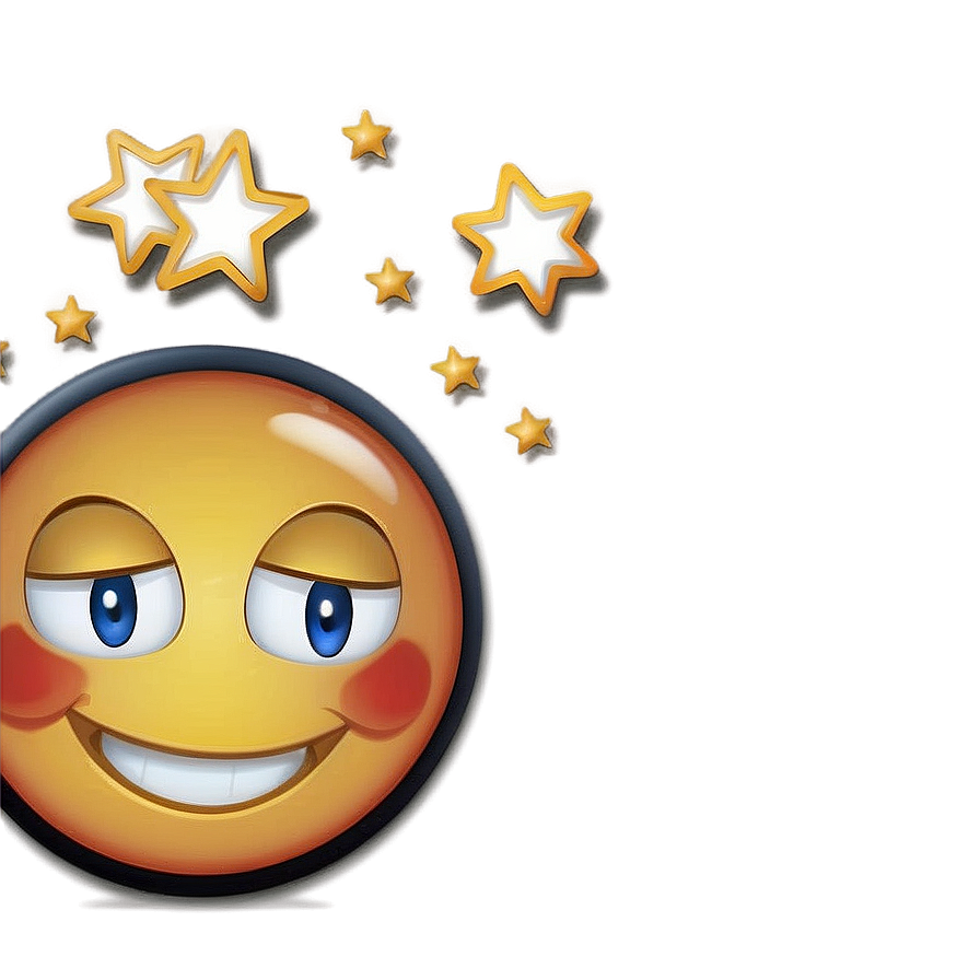 Smiling Emoji With Stars Png Yrb72 PNG image