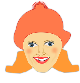 Smiling Face Orange Knit Hat PNG image