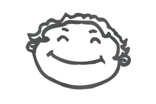 Smiling Face Silhouette Outline PNG image