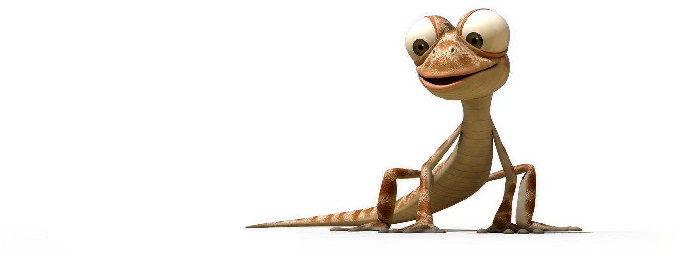 Smiling Gecko Character PNG image