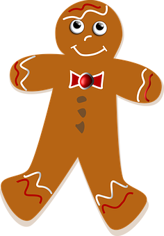 Smiling Gingerbread Man Cartoon PNG image