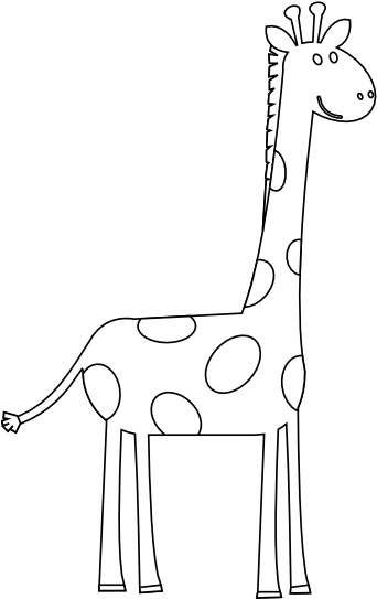 Smiling Giraffe Coloring Page PNG image