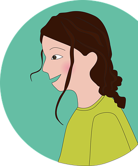 Smiling Girl Cartoon Profile PNG image