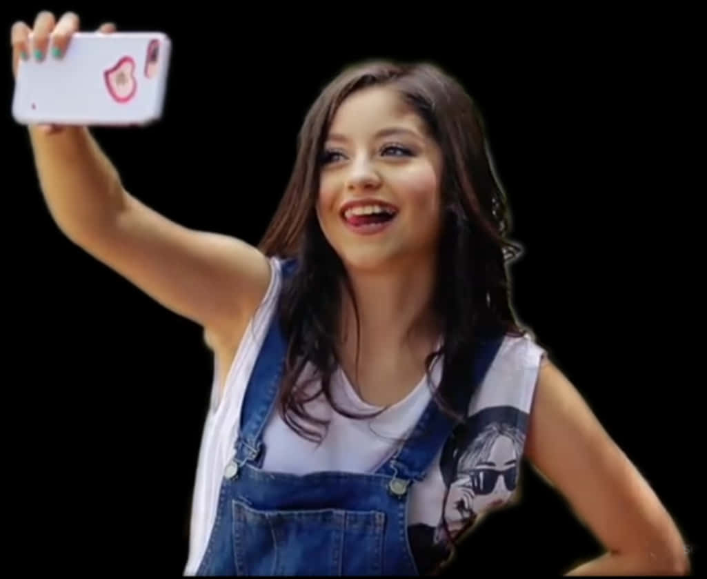 Smiling Girl Selfie Moment PNG image