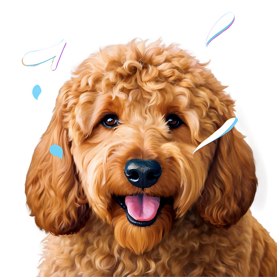 Smiling Goldendoodle Png Usf54 PNG image