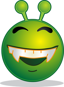 Smiling Green Alien Emoji PNG image