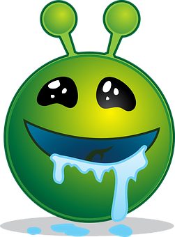 Smiling Green Alien Emoji PNG image