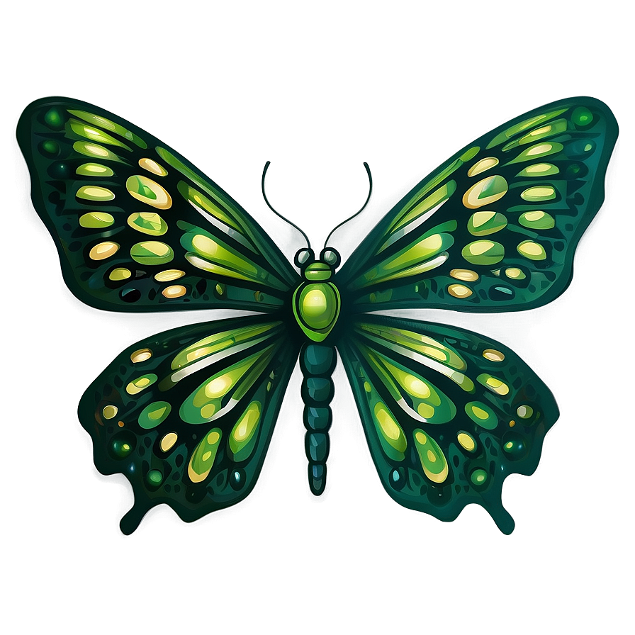 Smiling Green Butterfly Cartoon Png 97 PNG image