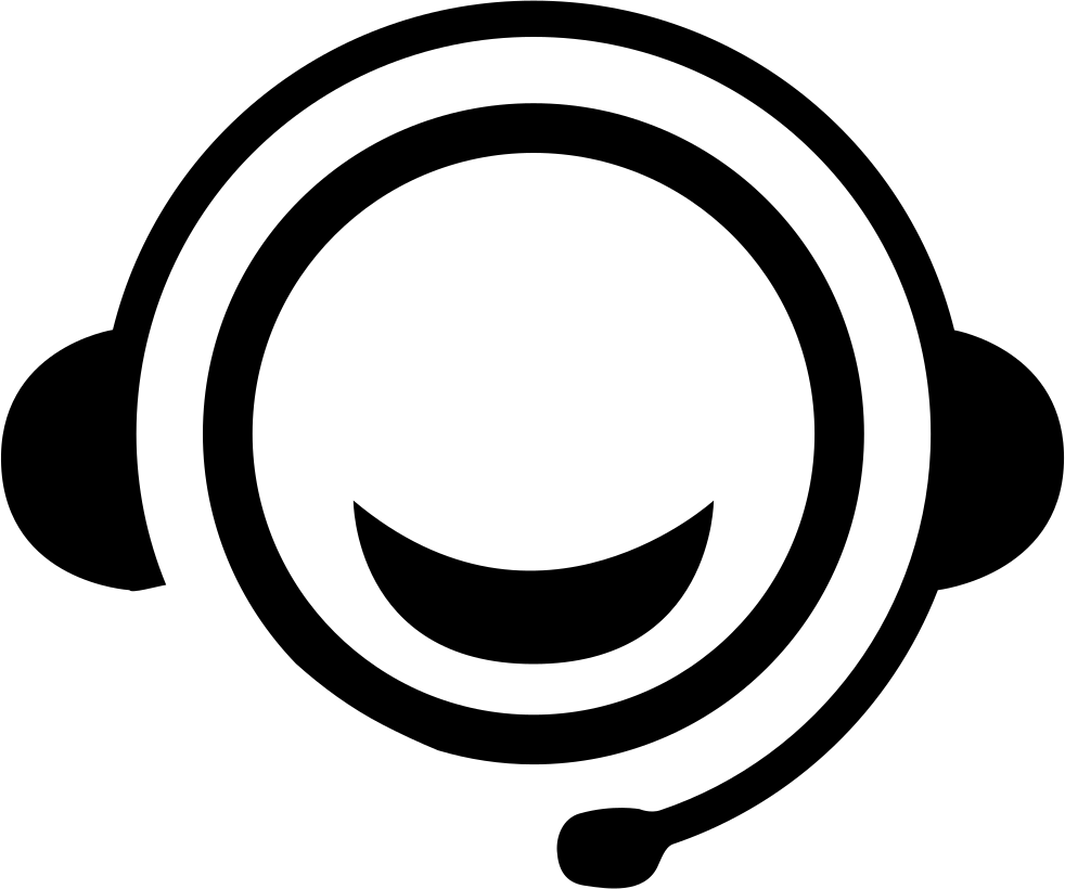 Smiling Headset Icon PNG image