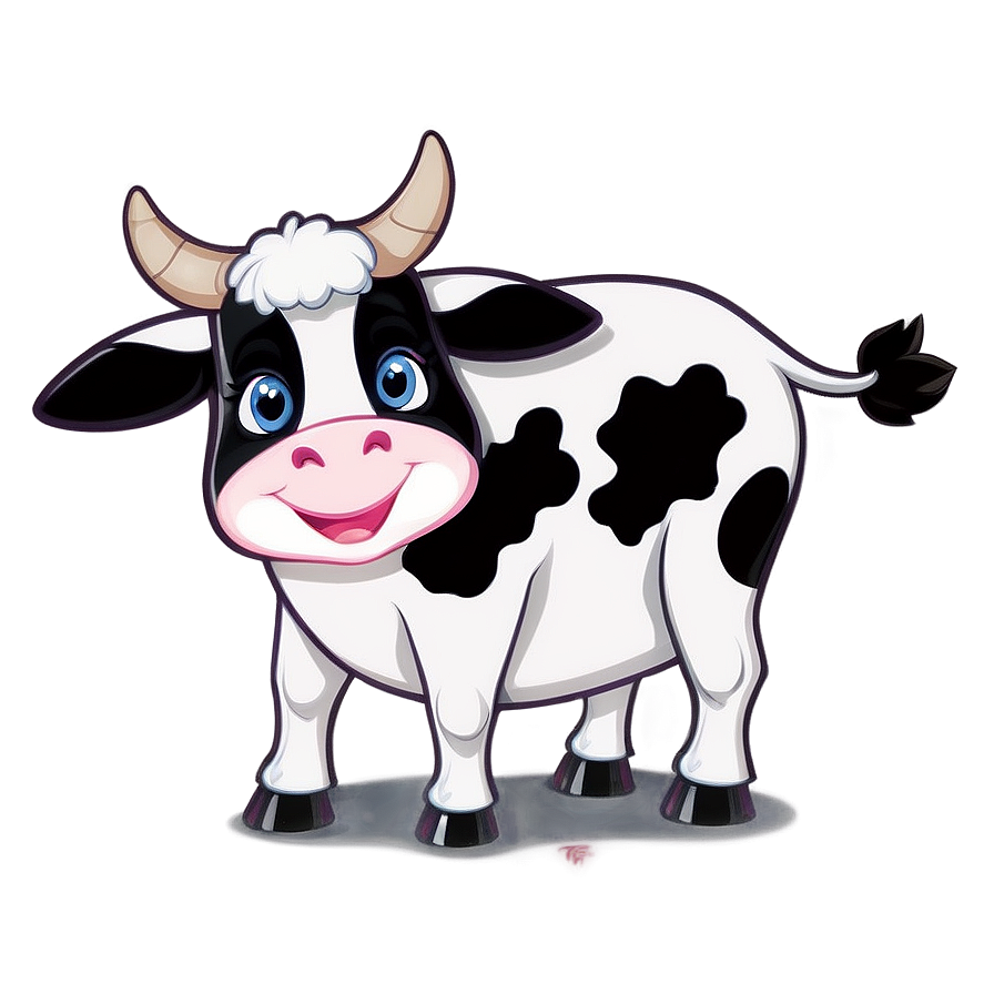 Smiling Heifer Character Png 06282024 PNG image