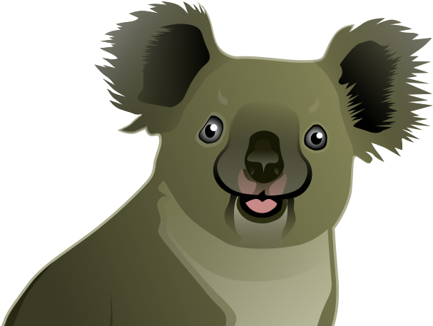 Smiling Koala Cartoon Illustration PNG image