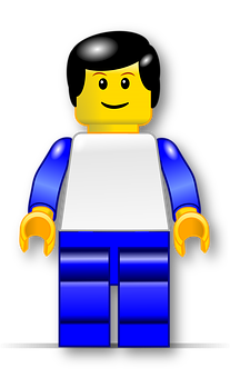 Smiling Lego Figure Illustration PNG image