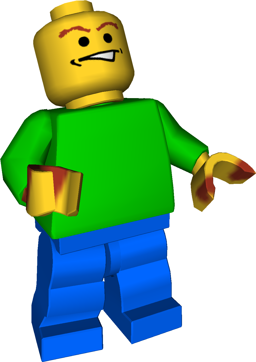 Smiling Lego Figure3 D Model PNG image