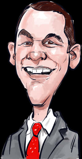Smiling Man Caricature PNG image