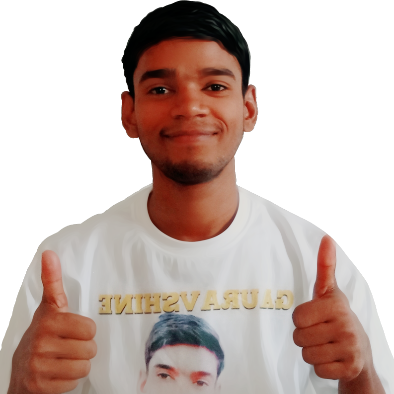 Smiling Man Thumbs Up Gurushala Shirt PNG image