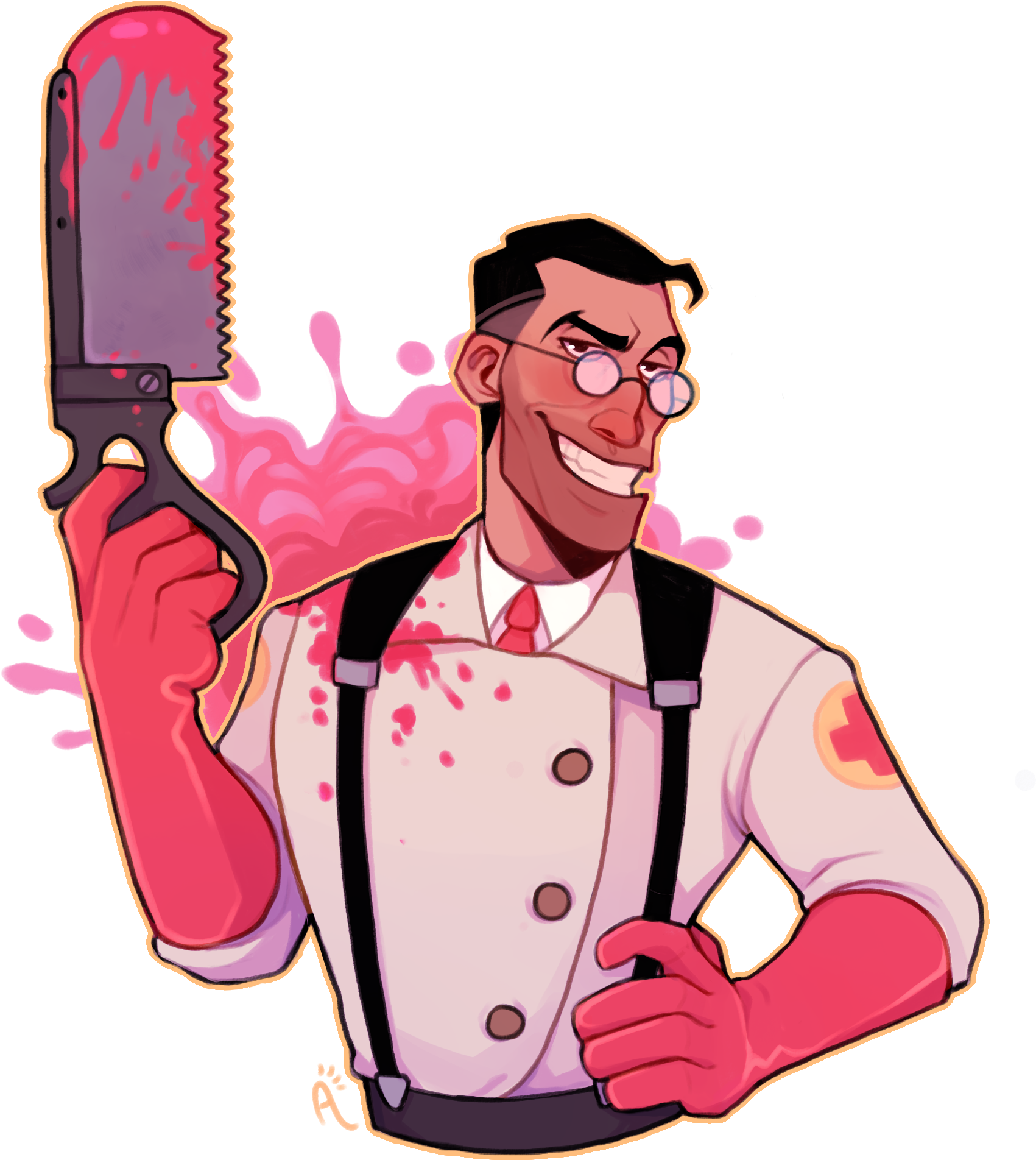 Smiling Man With Bloody Knife PNG image