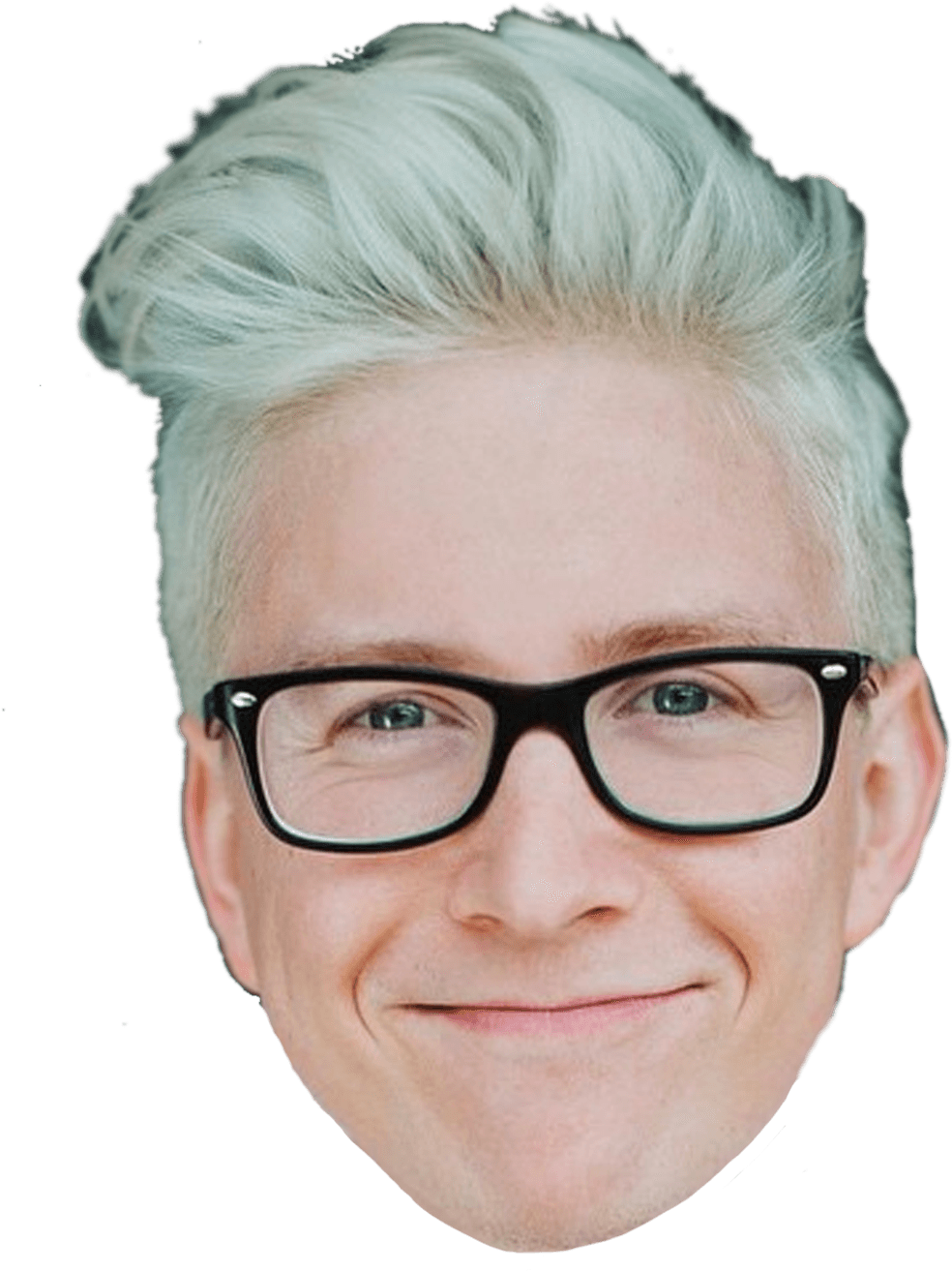 Smiling Man With Silver Hairand Glasses PNG image