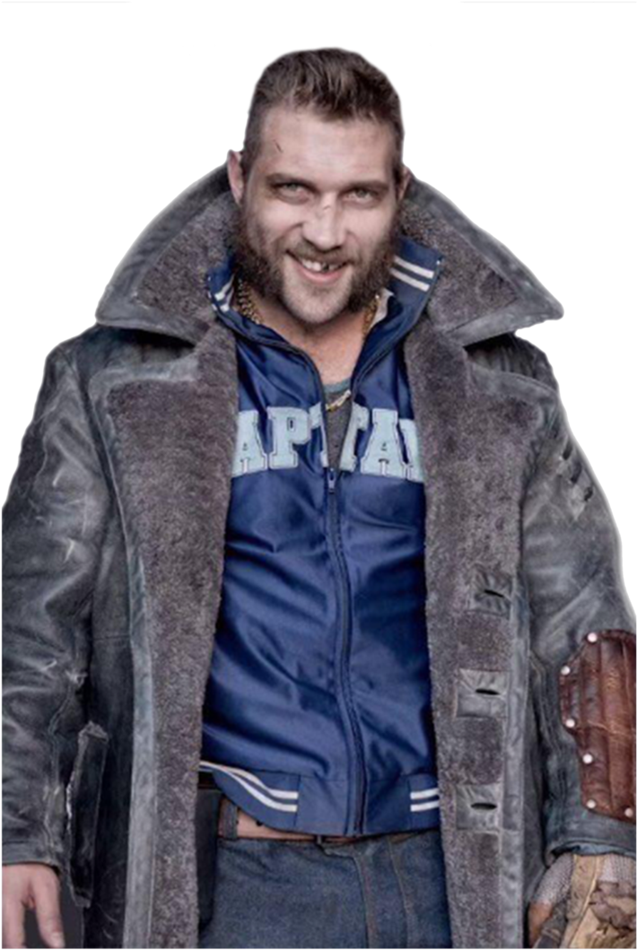Smiling Manin Leather Jacket PNG image