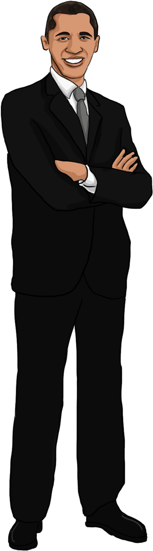 Smiling Manin Suit Cartoon PNG image