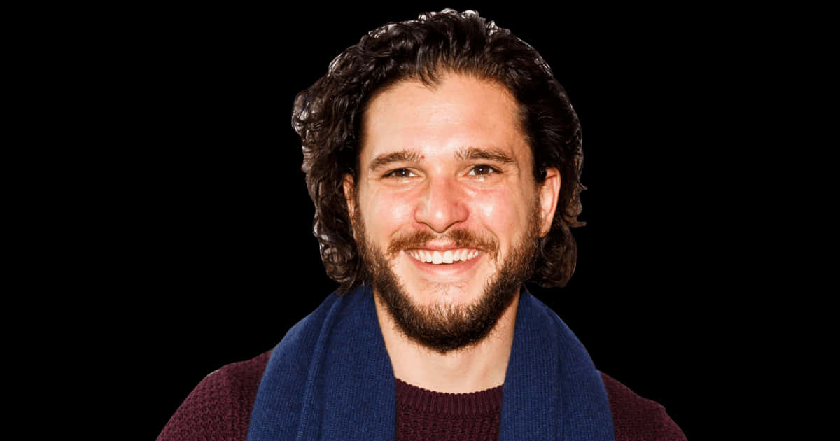 Smiling Manwith Curly Hairand Scarf PNG image