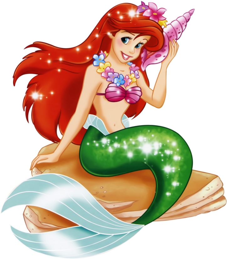 Smiling Mermaidwith Red Hair Clipart PNG image