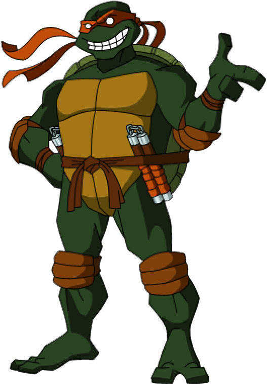 Smiling Ninja Turtle Character Art PNG image